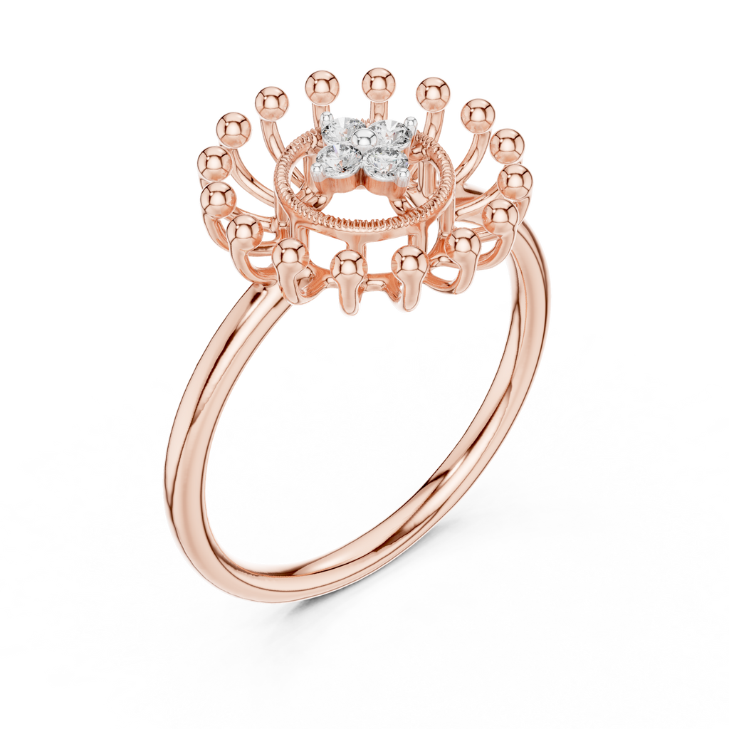Radiant Sunflower Diamond Ring