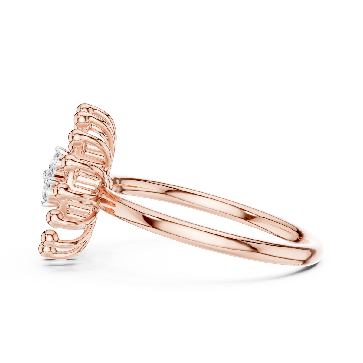 Radiant Sunflower Diamond Ring