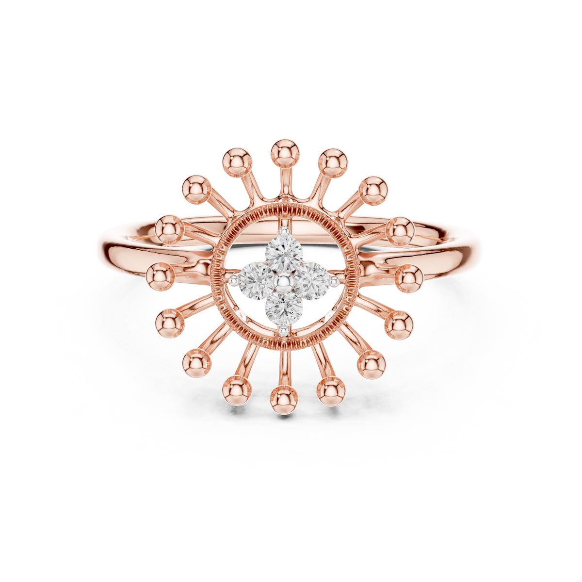 Radiant Sunflower Diamond Ring