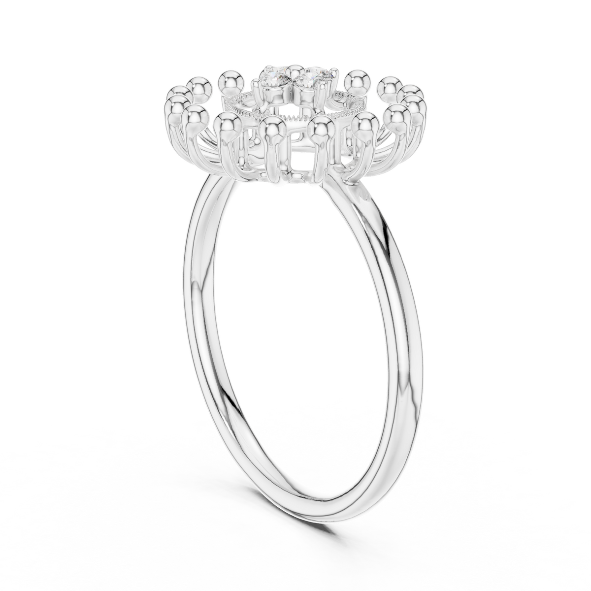 Radiant Sunflower Diamond Ring