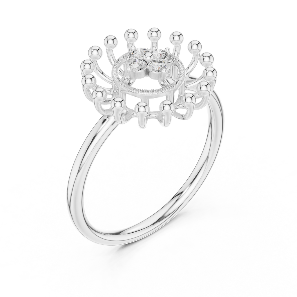Radiant Sunflower Diamond Ring