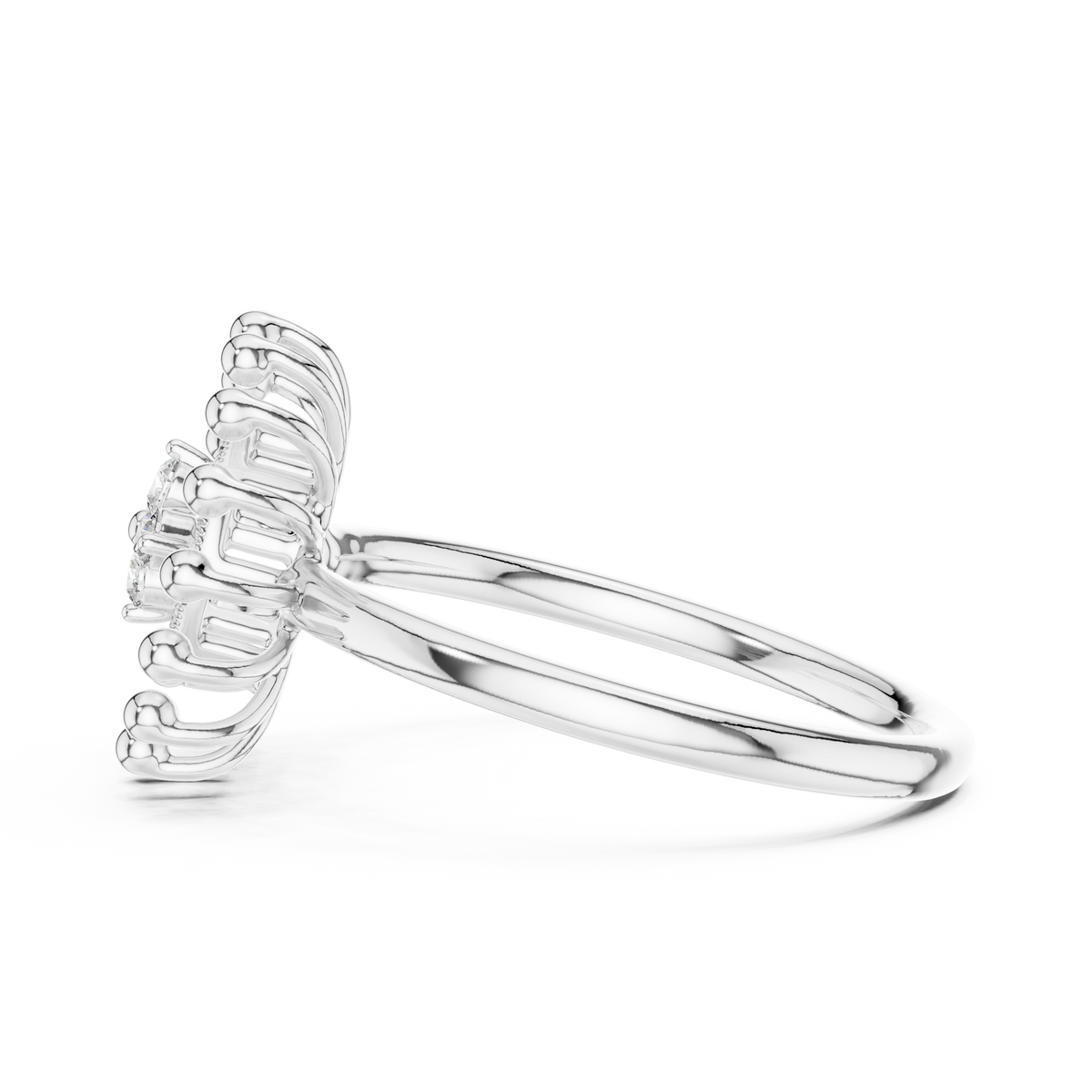 Radiant Sunflower Diamond Ring
