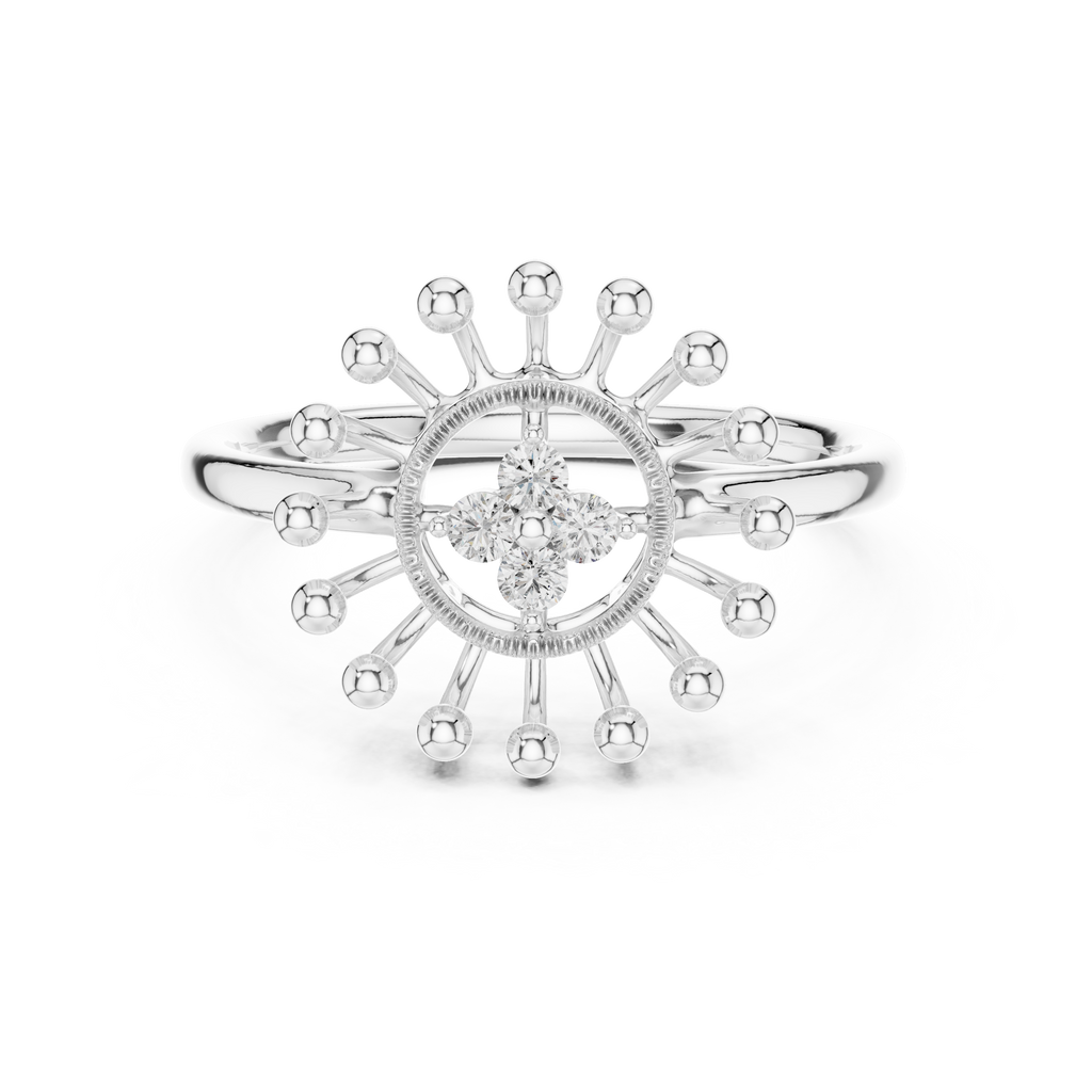 Radiant Sunflower Diamond Ring