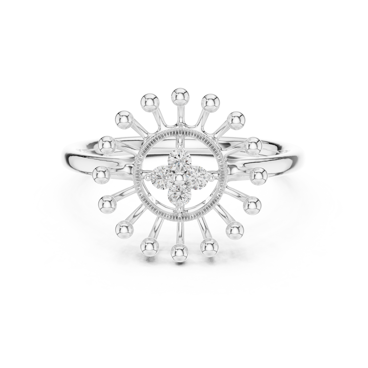Radiant Sunflower Diamond Ring