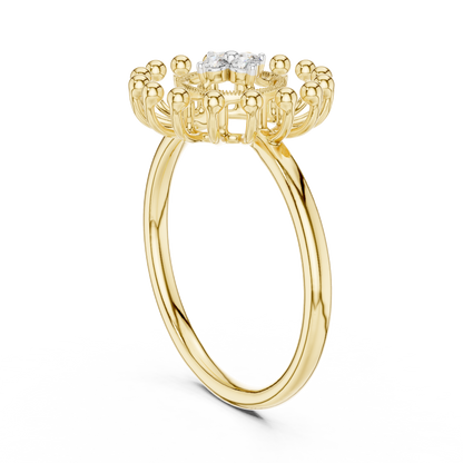 Radiant Sunflower Diamond Ring