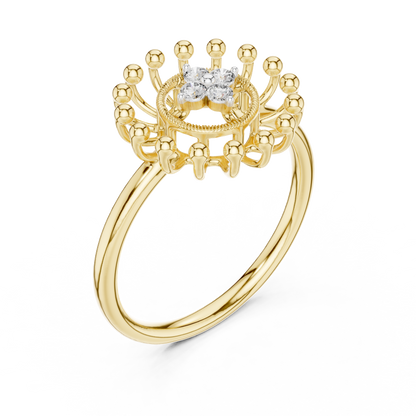 Radiant Sunflower Diamond Ring