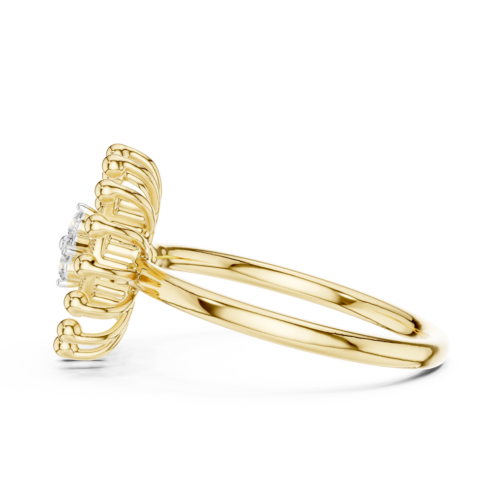 Radiant Sunflower Diamond Ring