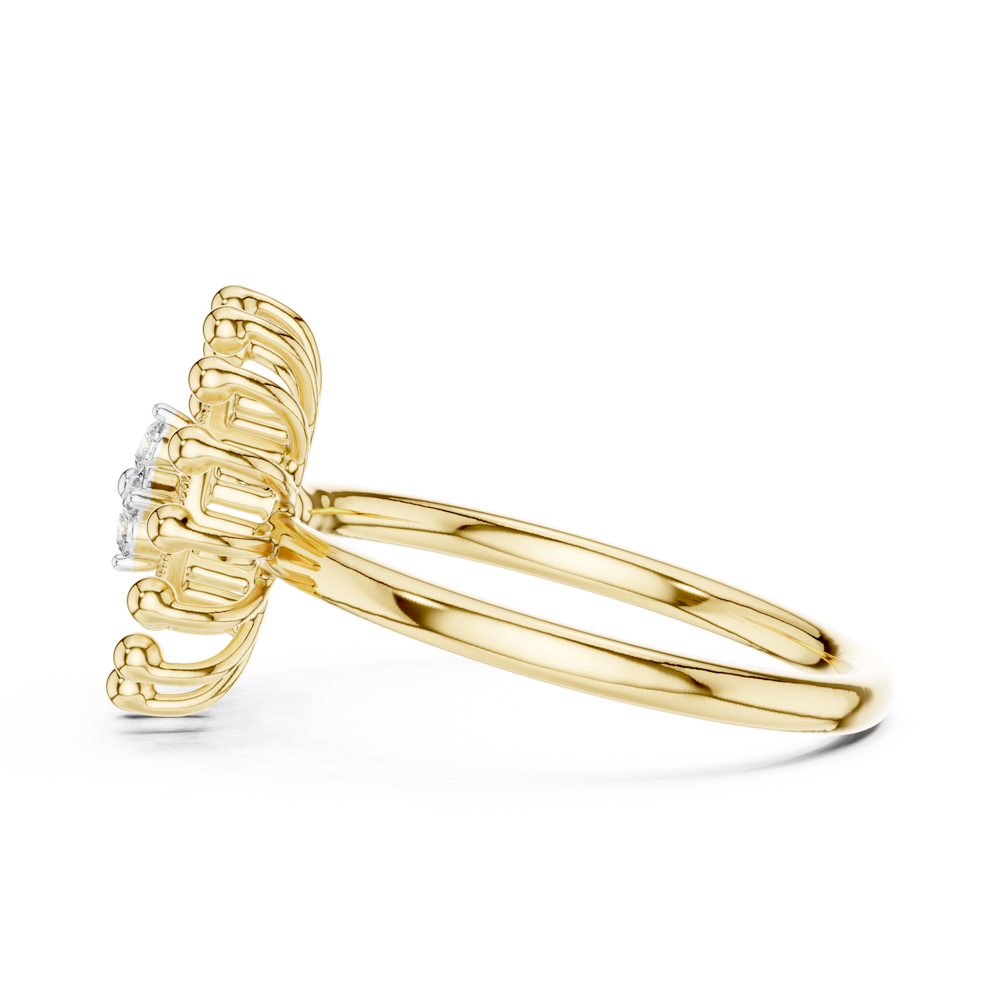Radiant Sunflower Diamond Ring
