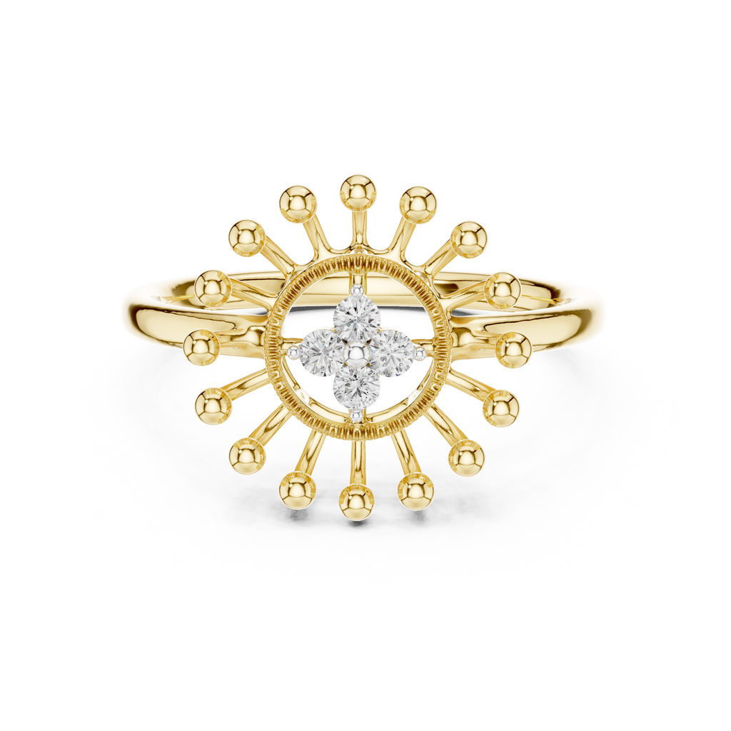 Radiant Sunflower Diamond Ring
