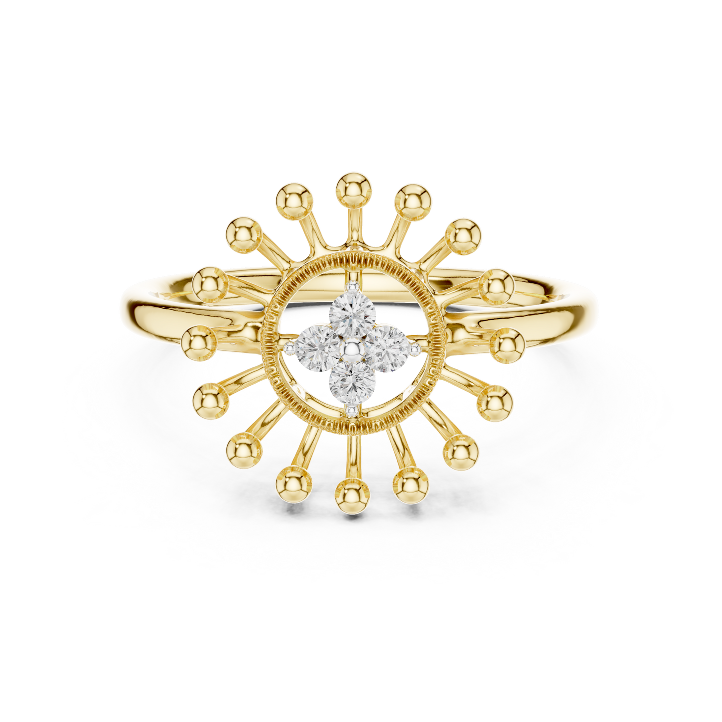 Radiant Sunflower Diamond Ring