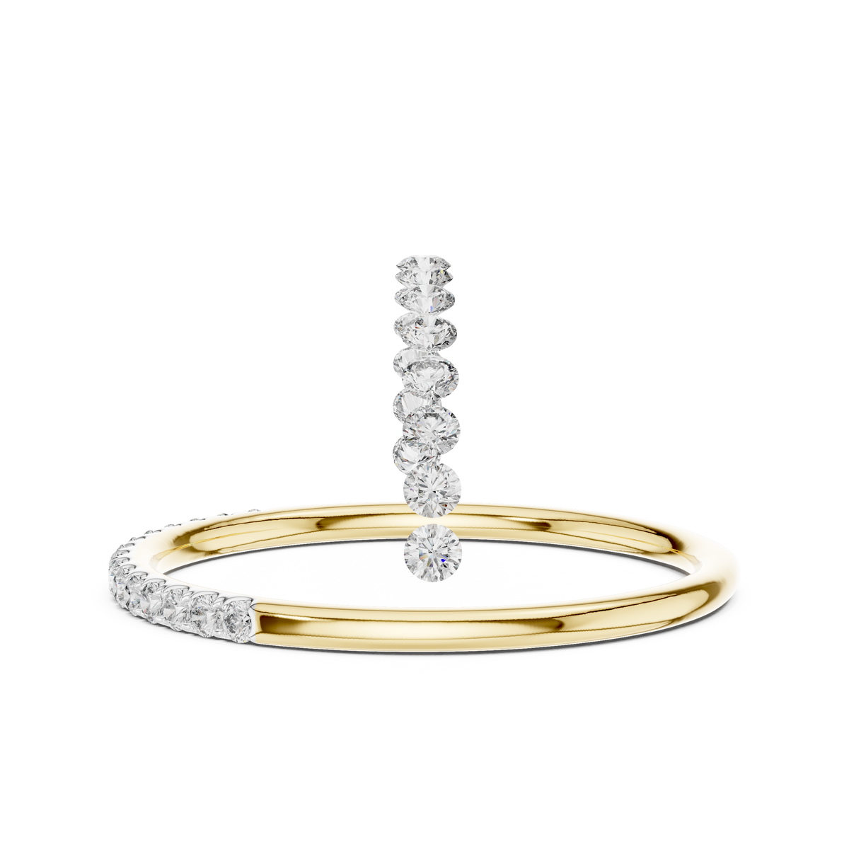 Golden Halo Diamond Ring