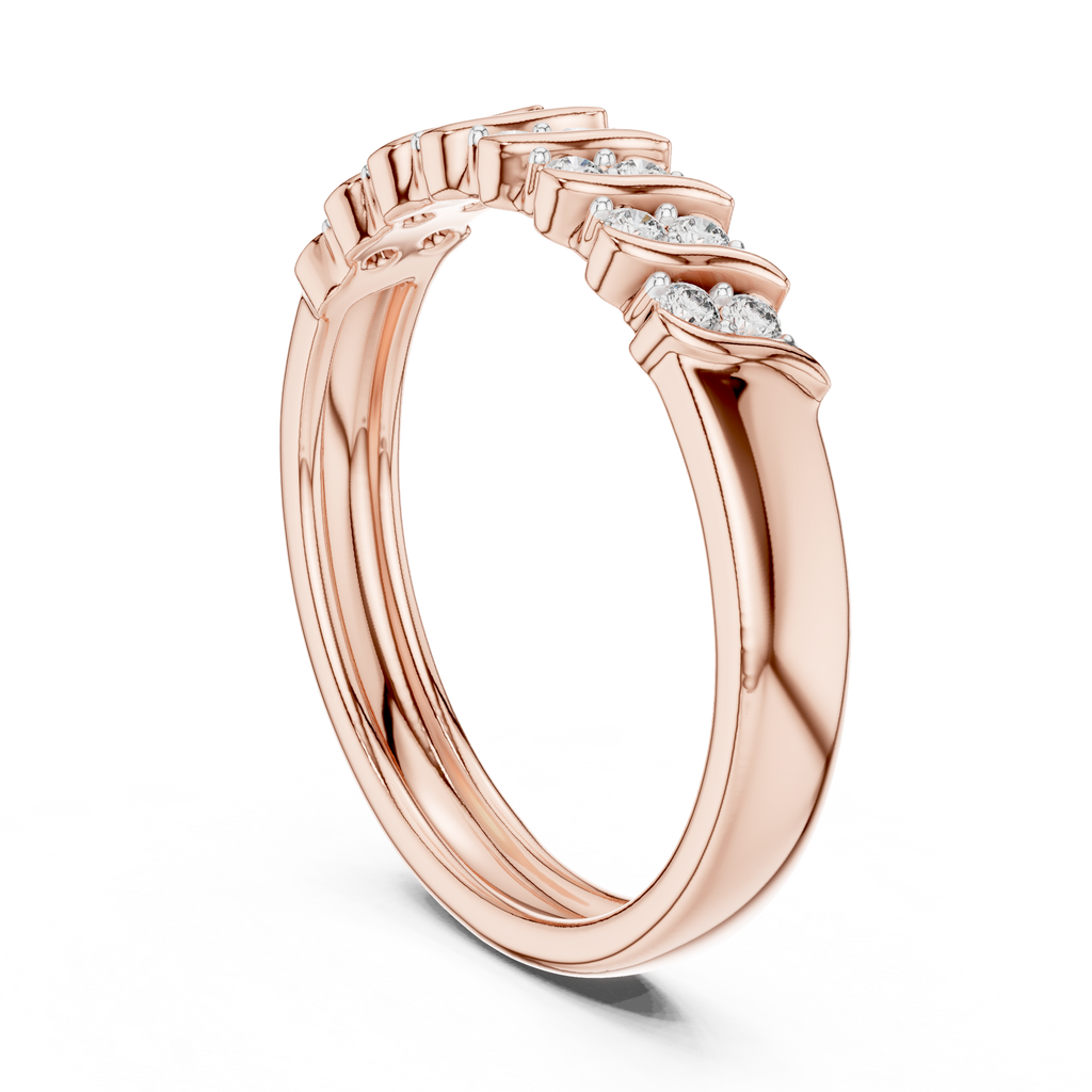 Sparkling Diamond Twist Band Ring – Modern White Gold Design