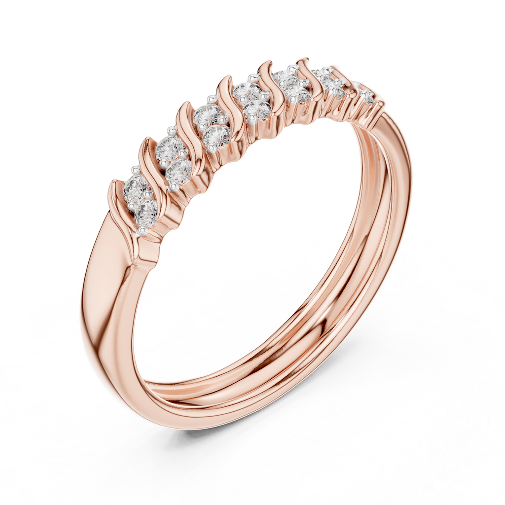 Sparkling Diamond Twist Band Ring – Modern White Gold Design