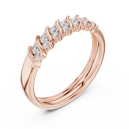 Sparkling Diamond Twist Band Ring – Modern White Gold Design