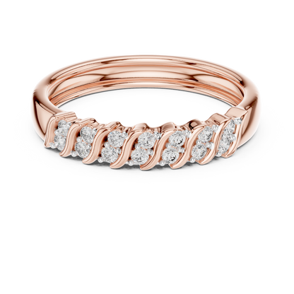 Sparkling Diamond Twist Band Ring – Modern White Gold Design
