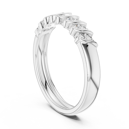 Sparkling Diamond Twist Band Ring – Modern White Gold Design
