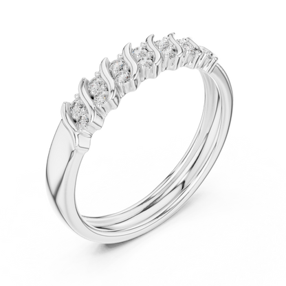 Sparkling Diamond Twist Band Ring – Modern White Gold Design