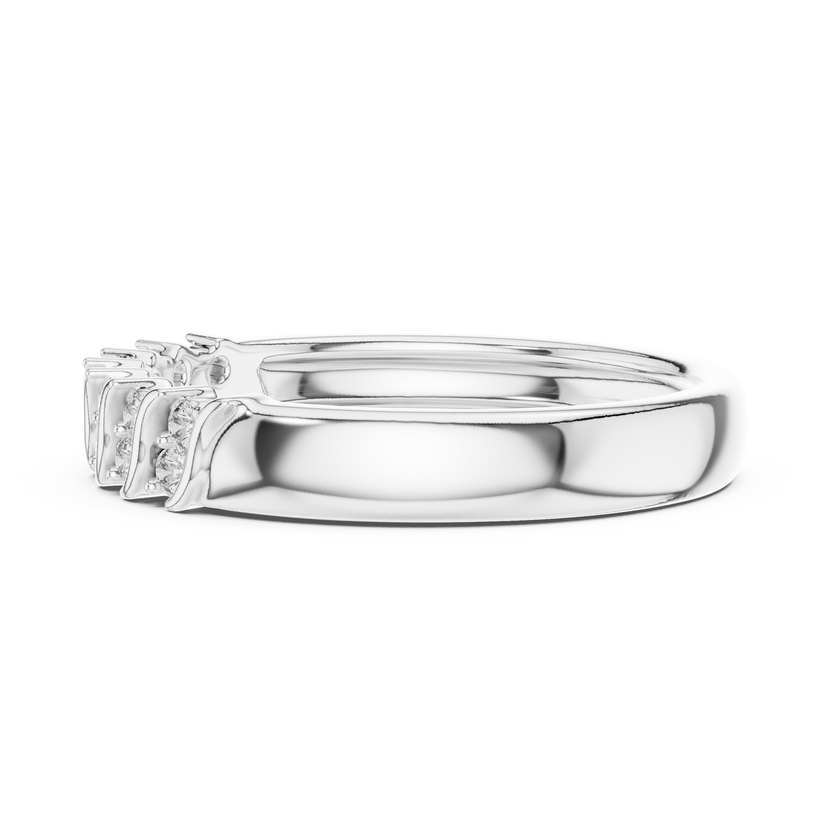 Sparkling Diamond Twist Band Ring – Modern White Gold Design