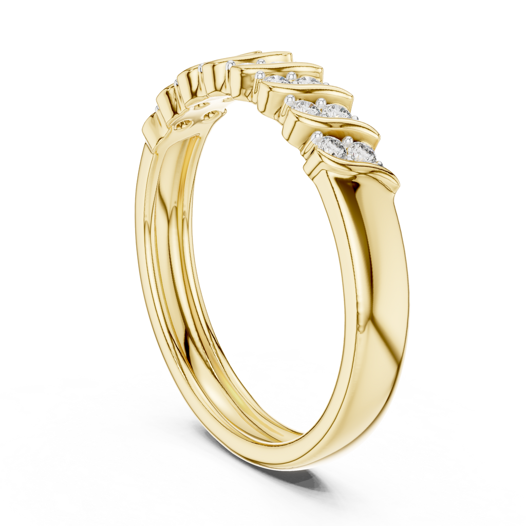 Sparkling Diamond Twist Band Ring – Modern White Gold Design