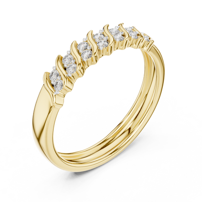 Sparkling Diamond Twist Band Ring – Modern White Gold Design