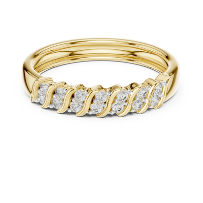 Sparkling Diamond Twist Band Ring – Modern White Gold Design