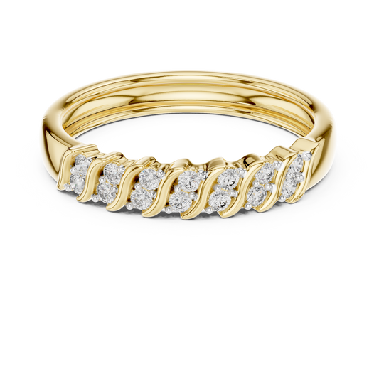 Sparkling Diamond Twist Band Ring – Modern White Gold Design