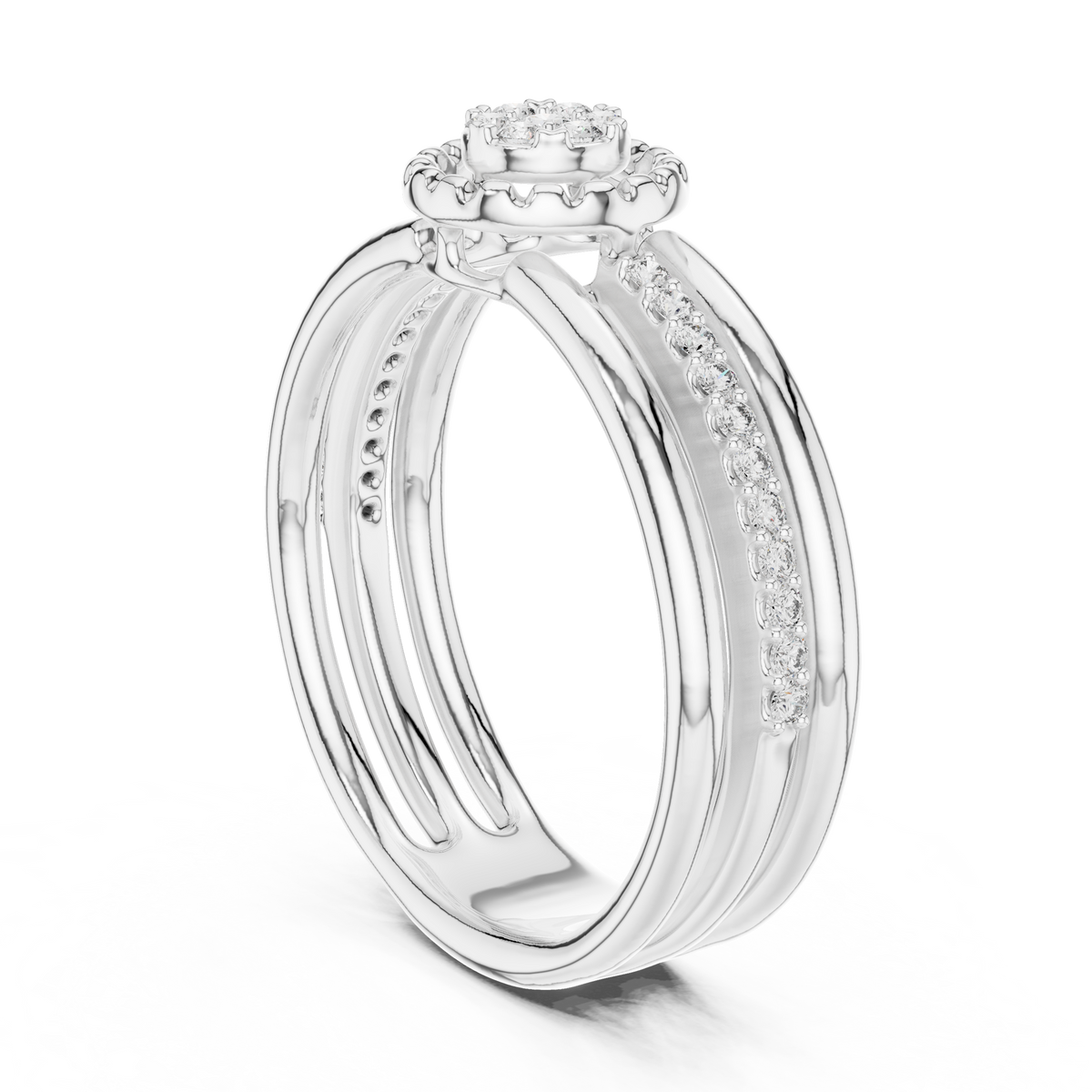 Luxury White Gold Diamond Engagement Ring for Her