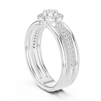 Luxury White Gold Diamond Engagement Ring for Her