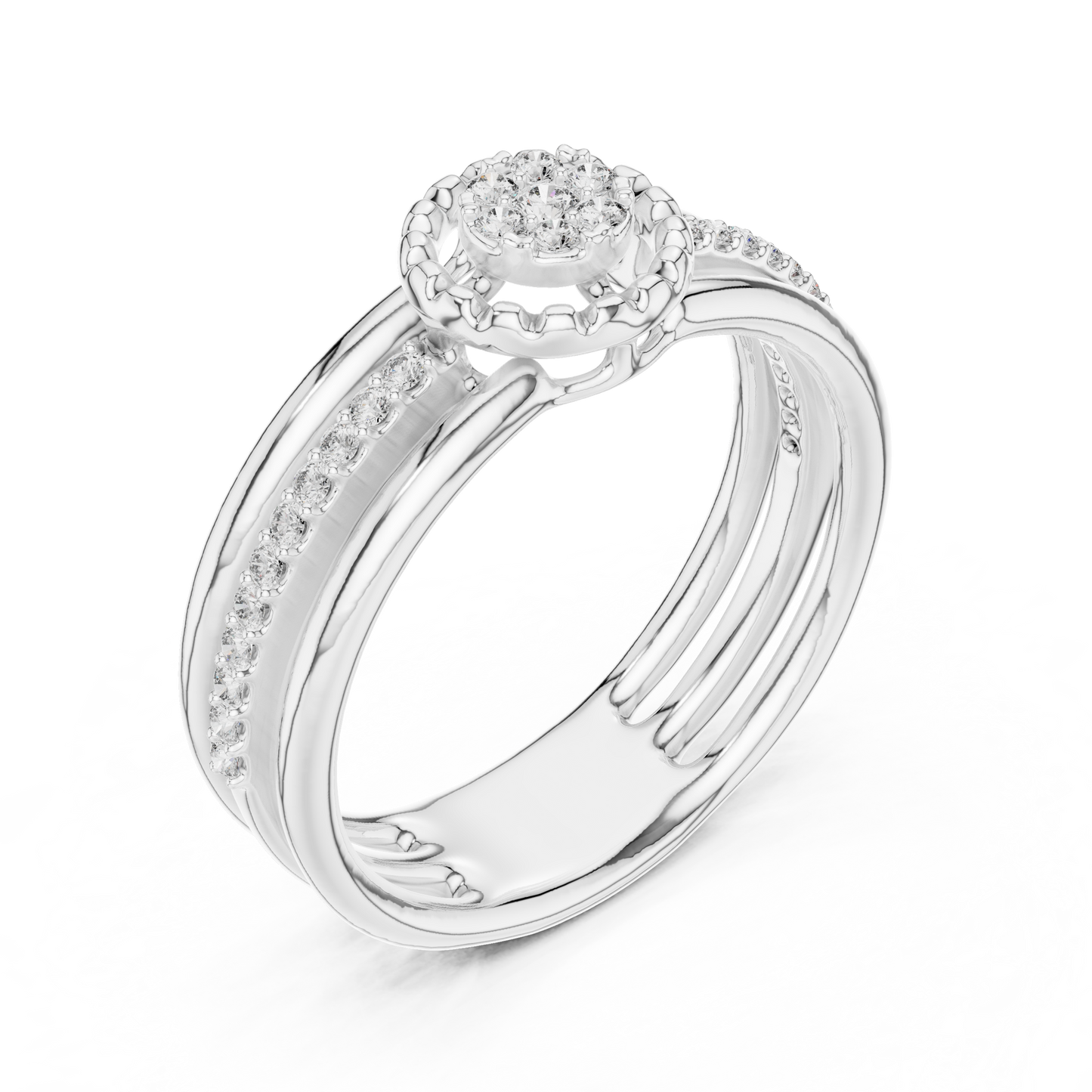 Luxury White Gold Diamond Engagement Ring for Her