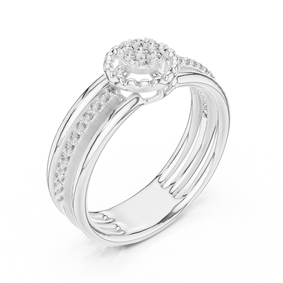 Luxury White Gold Diamond Engagement Ring for Her