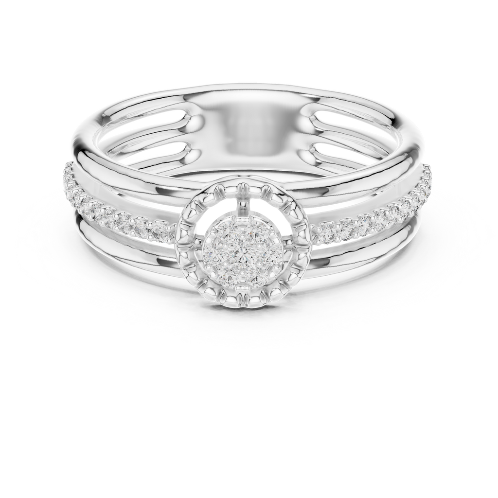 Luxury White Gold Diamond Engagement Ring for Her
