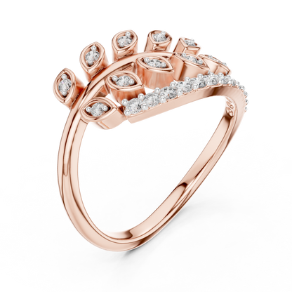 Nature Inspired Diamond Open Ring – Luxury Gold Jewelry