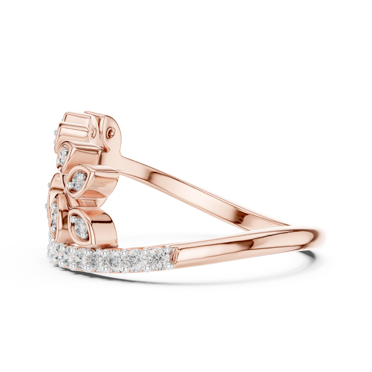 Nature Inspired Diamond Open Ring – Luxury Gold Jewelry