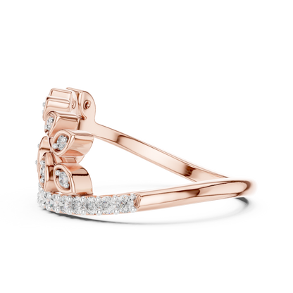 Nature Inspired Diamond Open Ring – Luxury Gold Jewelry