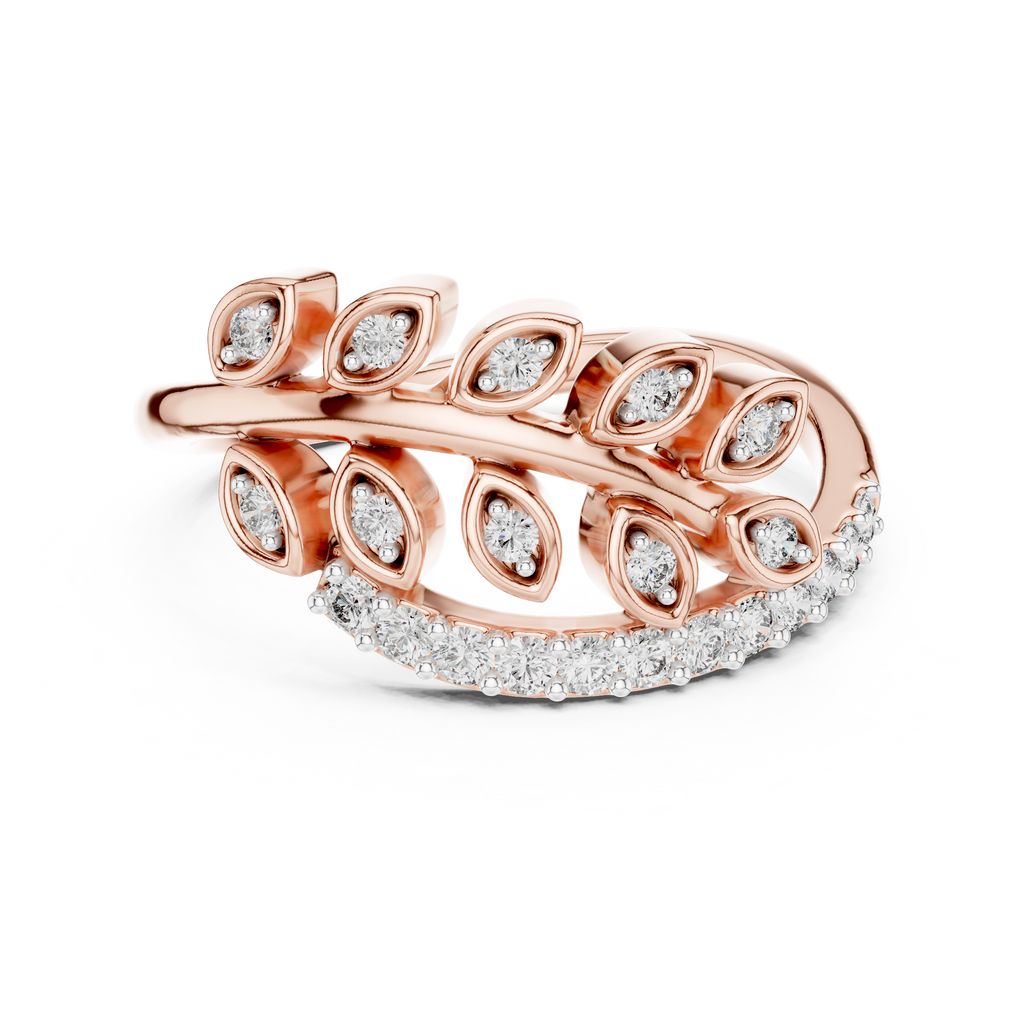 Nature Inspired Diamond Open Ring – Luxury Gold Jewelry