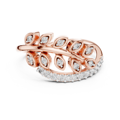 Nature Inspired Diamond Open Ring – Luxury Gold Jewelry
