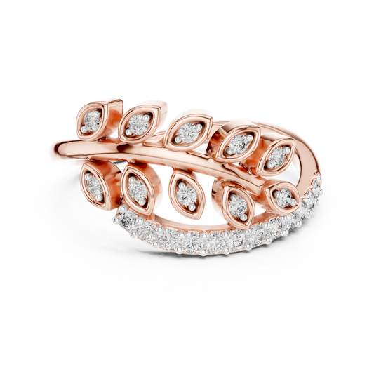 Nature Inspired Diamond Open Ring – Luxury Gold Jewelry