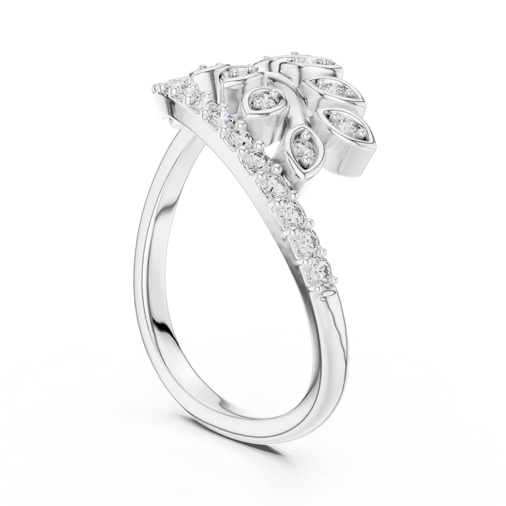 Nature Inspired Diamond Open Ring – Luxury Gold Jewelry