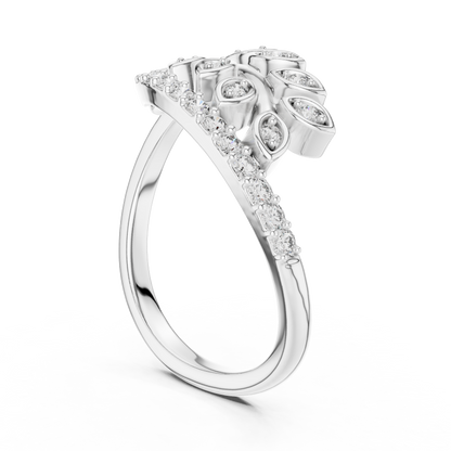 Nature Inspired Diamond Open Ring – Luxury Gold Jewelry