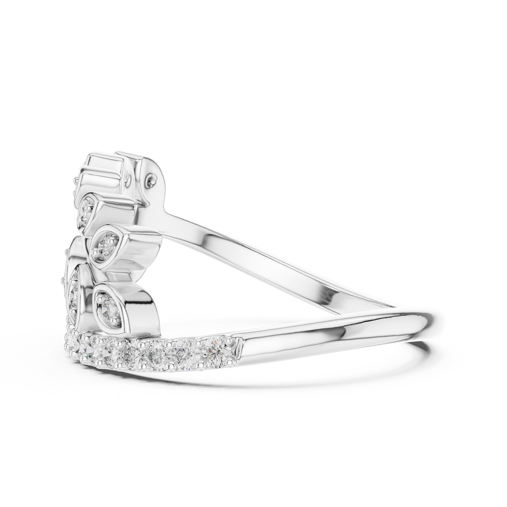 Nature Inspired Diamond Open Ring – Luxury Gold Jewelry