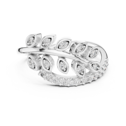 Nature Inspired Diamond Open Ring – Luxury Gold Jewelry