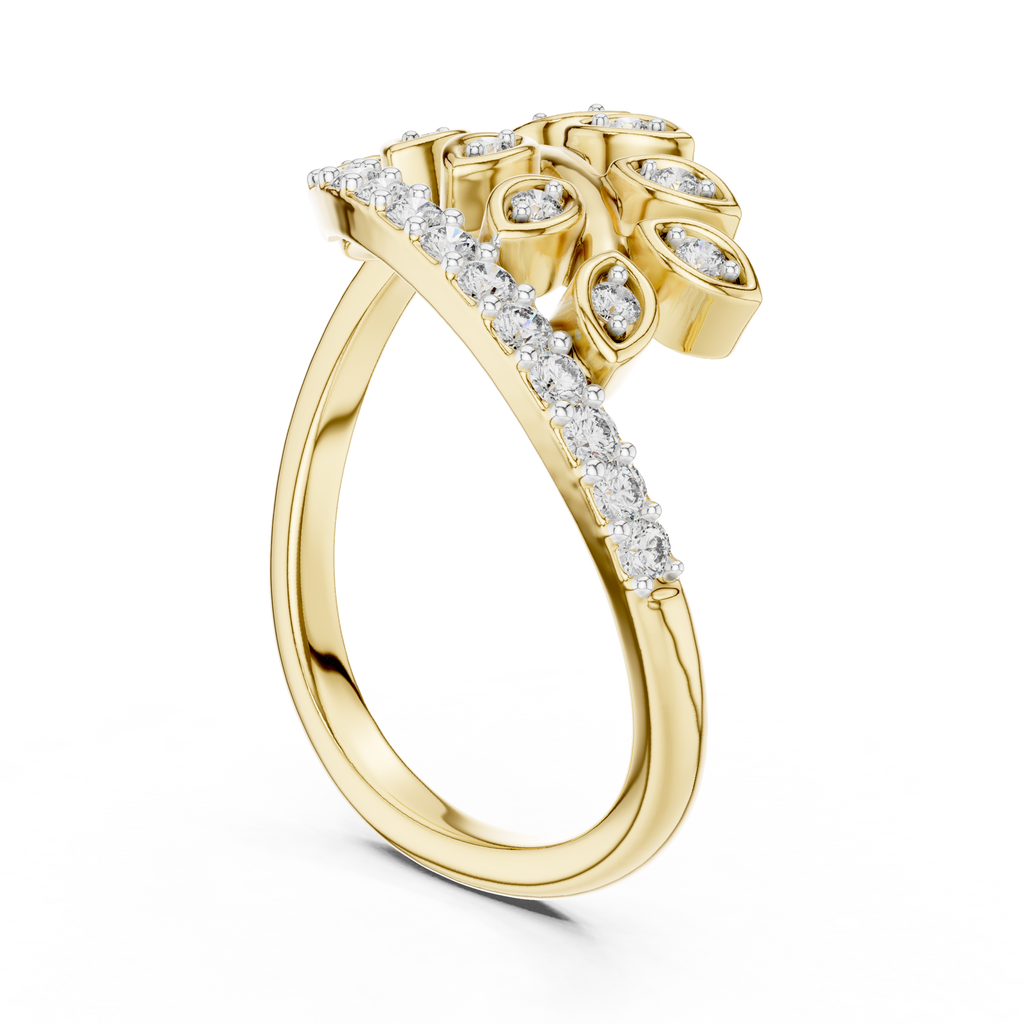 Nature Inspired Diamond Open Ring – Luxury Gold Jewelry