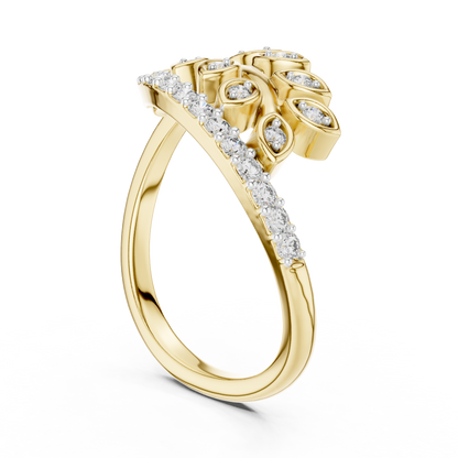 Nature Inspired Diamond Open Ring – Luxury Gold Jewelry