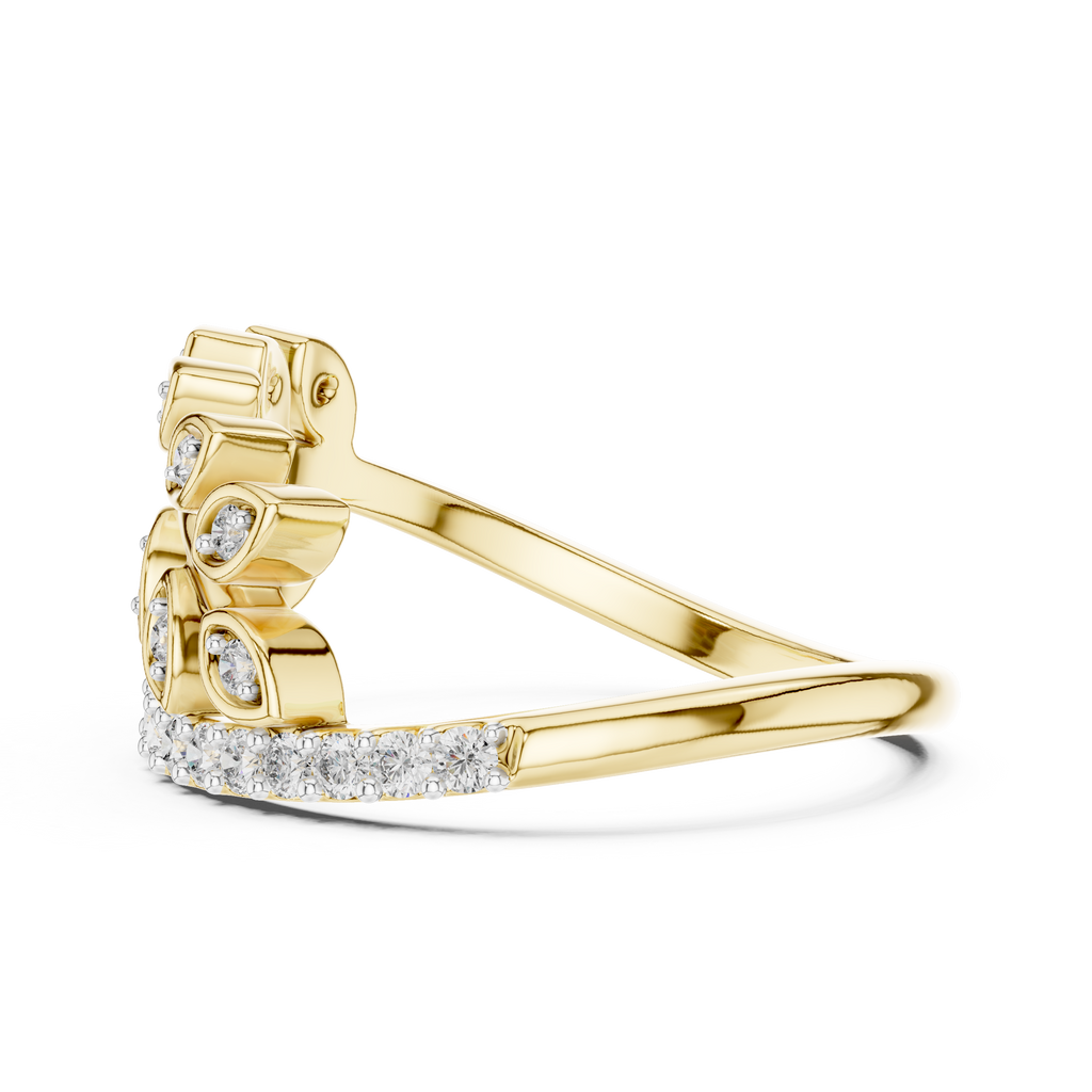 Nature Inspired Diamond Open Ring – Luxury Gold Jewelry