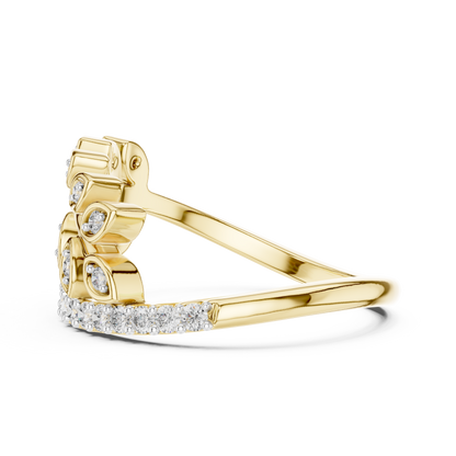 Nature Inspired Diamond Open Ring – Luxury Gold Jewelry
