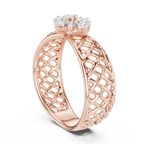 Elegant Filigree Diamond Statement Ring in Gold