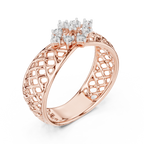 Elegant Filigree Diamond Statement Ring in Gold