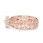 Elegant Filigree Diamond Statement Ring in Gold