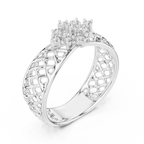Elegant Filigree Diamond Statement Ring in Gold