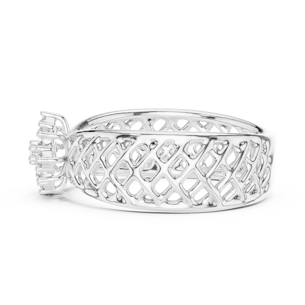 Elegant Filigree Diamond Statement Ring in Gold